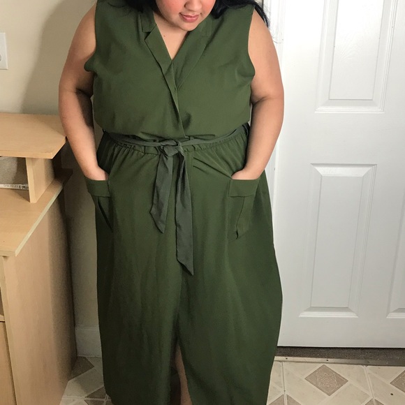 Dresses & Skirts - Army Green Vest Dress size 20